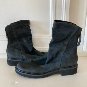 Free People Rylan Black Leather Ankle Boots Sz 38
